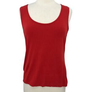 Judith Hart Blouse Womens Large Red Sleeveless Scoop Neck Stretch Ladies Top